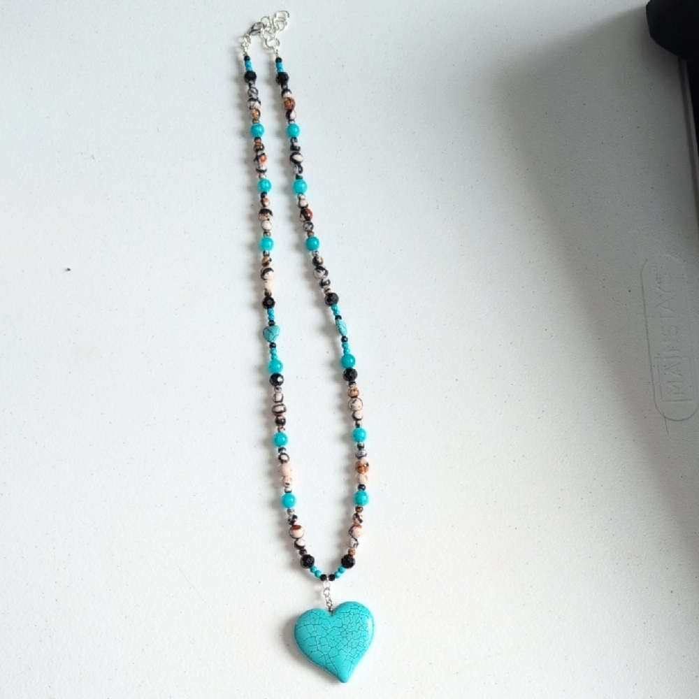 Turquoise Heart Pendant Necklace
